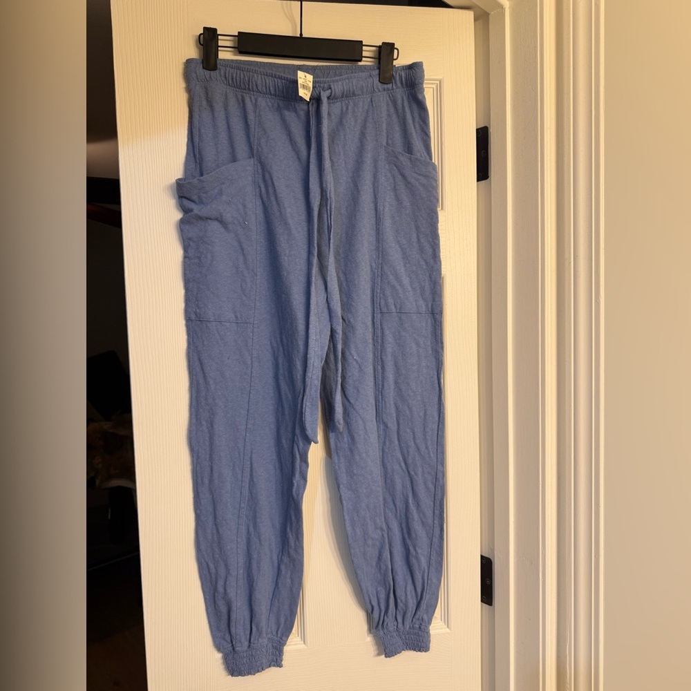 Men's Light Blue Drawstring Jogger Pants XS